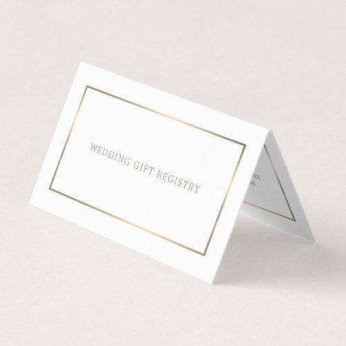 Modern White  Gold With Photo Gift Registry Card