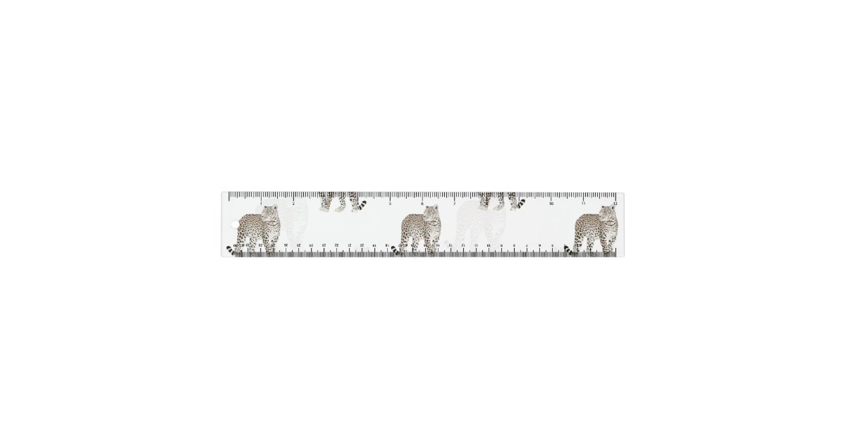 Modern White Golden Leopard Jungle Animals Ruler | Zazzle