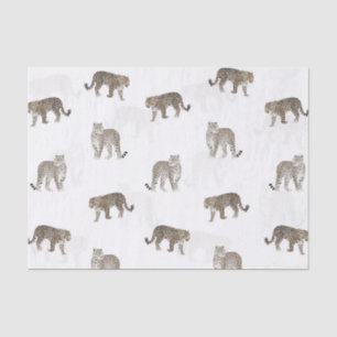 Modern White Golden Leopard Jungle Animals Tissue Paper