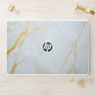 Modern White & Golden Marble HP Laptop Skin