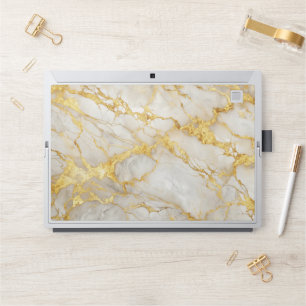 Modern White & Golden Marble HP Laptop Skin