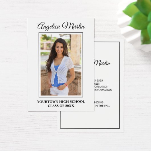 Modern White Graduation Vertical Photo Profile (Desk)