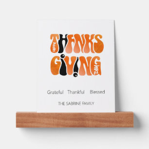 Modern White Graffiti Thanksgiving Autumn Fall Picture Ledge