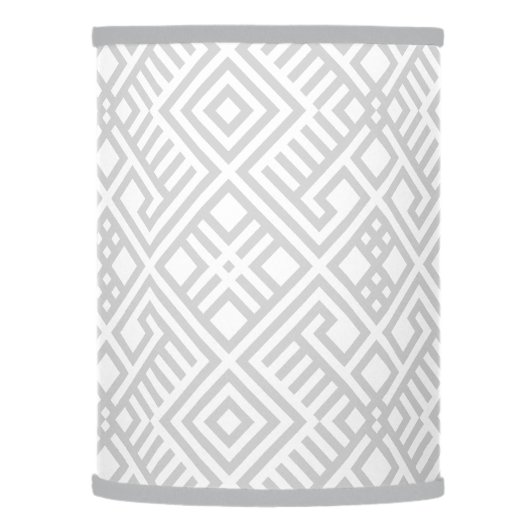 Modern White Gray Geometric Pattern Lamp Shade (Left)