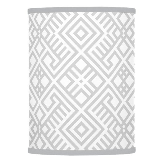 Modern White Gray Geometric Pattern Lamp Shade (Front)
