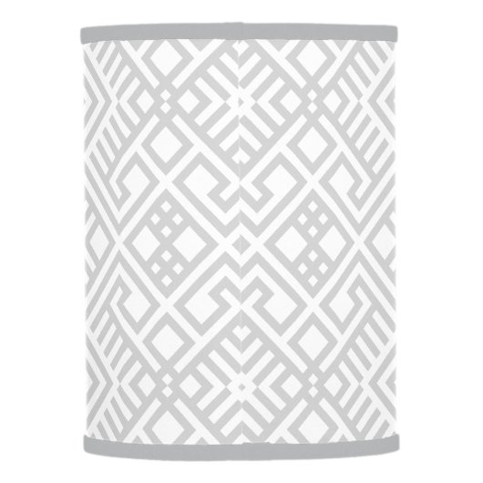 Modern White Gray Geometric Pattern Lamp Shade (Back)