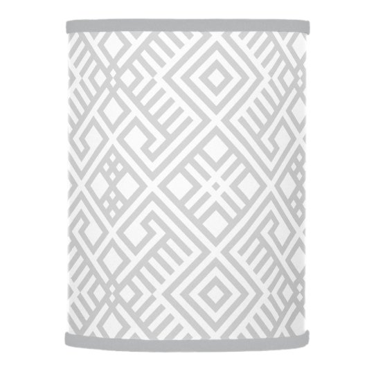 Modern White Gray Geometric Pattern Lamp Shade (Right)