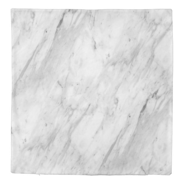 Modern White & Gray Marble Stone Duvet Cover (Back)