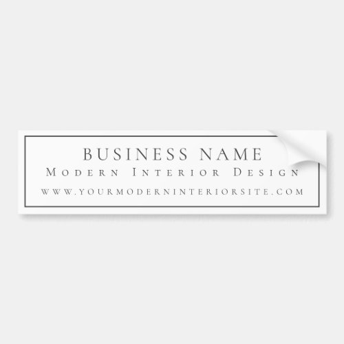 Modern White Gray Minimal Promotional Business Bumper Sticker