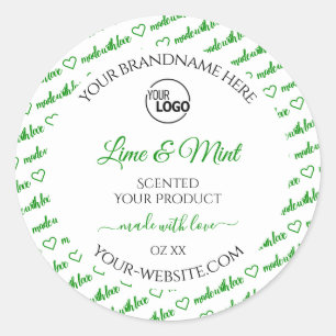 Modern White Green Word Cloud Product Labels Logo