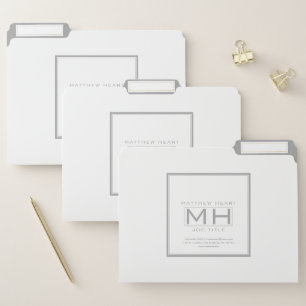 Modern White & Grey Professional Business File Folder