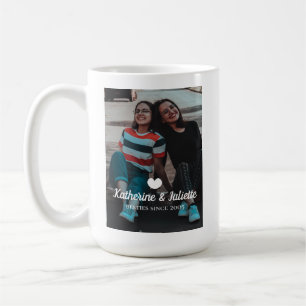 Modern White Heart Best Friend Friendship Photo Coffee Mug