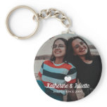 Modern White Heart Best Friend Friendship Photo Keychain Modern White Heart Best Friend Friendship Photo Keychain