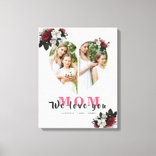 Modern White Heart Shaped Gift for Mother's day Canvas Print