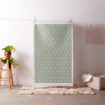 Modern White Hearts Pattern, Grey-Green Back Fabric