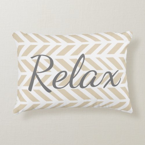 Modern White Herringbone Relax Accent Pillow