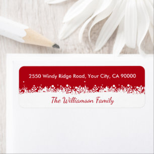 Modern White Holidays Botanical Snowflake Custom Label