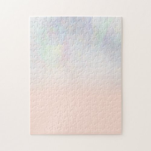 Modern  white holographic gradient peach ombre jigsaw puzzle