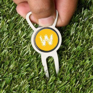 Modern White Initial Letter Amber Divot Tool