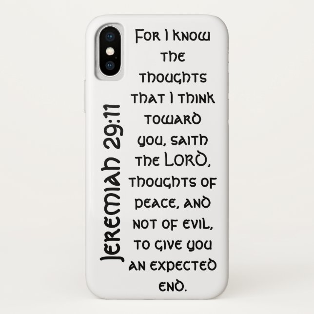 Modern White Jeremiah 29:11 Bible Verse  Case-Mate iPhone Case (Back)