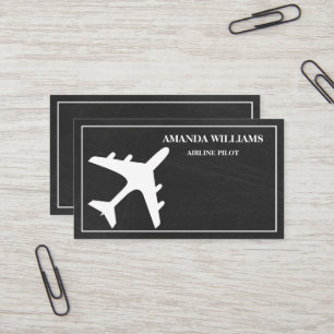 Modern White Jet Aircraft Airline Airplane Pilot Business Card