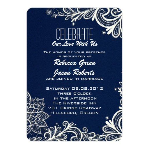 Navy Blue And White Wedding Invitations 7