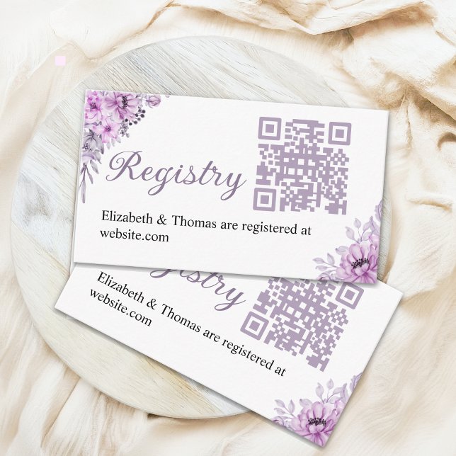 Modern White & Lavender Bridal Shower  Enclosure Card (Creator Uploaded)