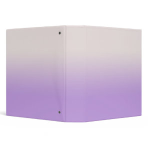 Modern White Lavender Lilac Ombre Gradient 3 Ring Binder