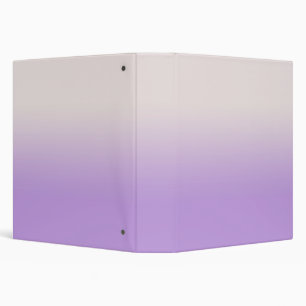 Modern White Lavender Lilac Ombre Gradient  3 Ring Binder