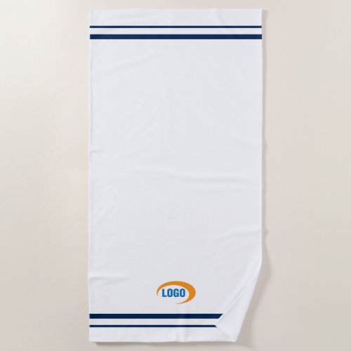 Modern White Logo Beach Towel