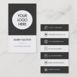 Modern White Logo Social Media Business Card