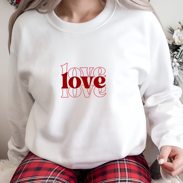 Modern White Love Print Woman Sweatshirt (Modern White Love Print Woman Sweatshirt
)