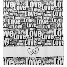 Modern White Love Typography & Entwined Hearts