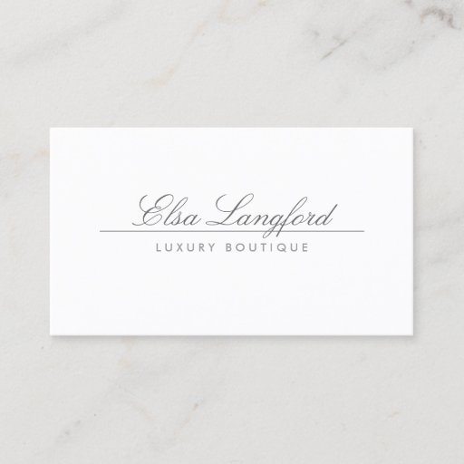 Customizable MODERN WHITE LUXURY BOUTIQUE Business Card