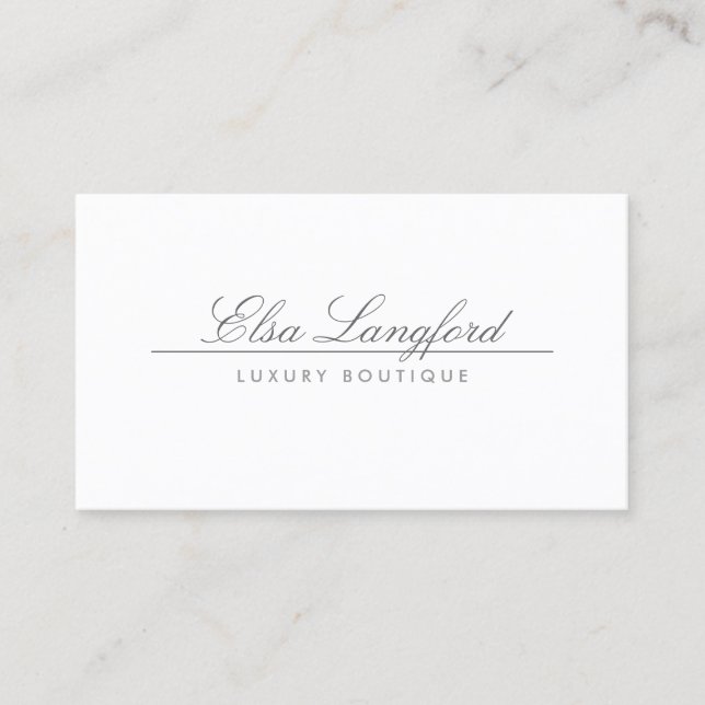 MODERN WHITE LUXURY BOUTIQUE Business Card (Front)