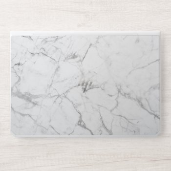 Modern White Marble Background Hp Laptop Skin by caseplus at Zazzle