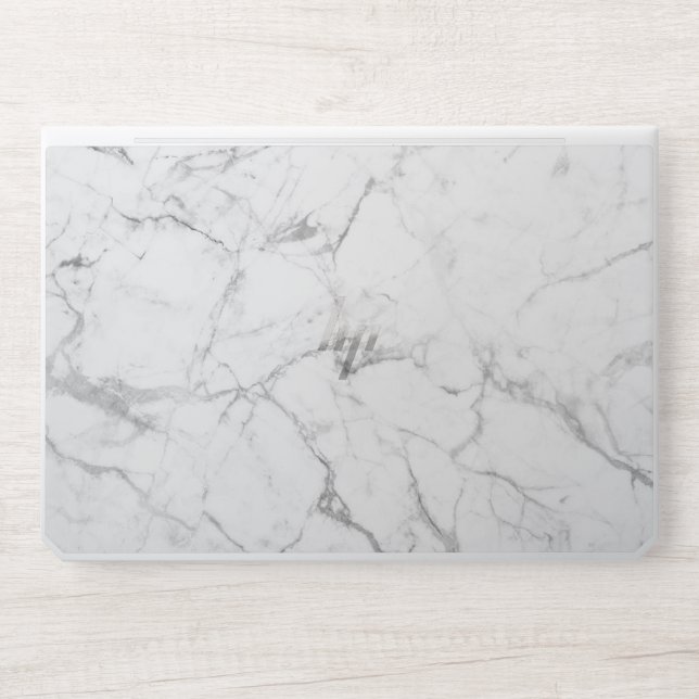 Modern White Marble Background HP Laptop Skin (Front)