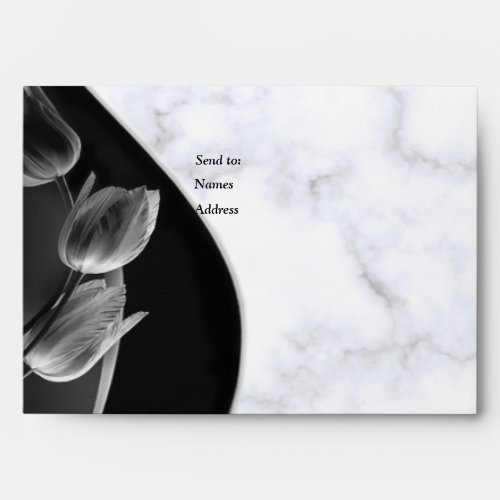 Modern White Marble Black Abstract Envelopes