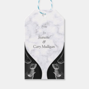 Modern White - Marble Black Abstract Gift Tag