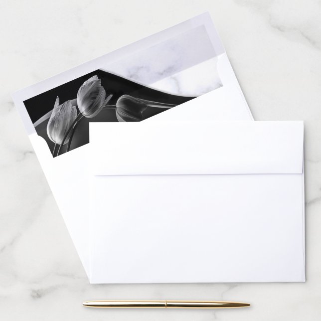 Modern White Marble Black Abstract Luxury Liner (Desk)
