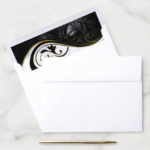 Modern White Marble Black Abstract Luxury Liner