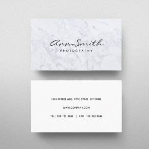 Modern White Marble Business Card