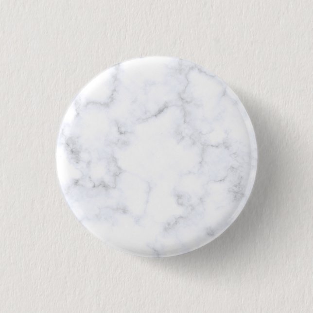 Modern White Marble Button (Front)