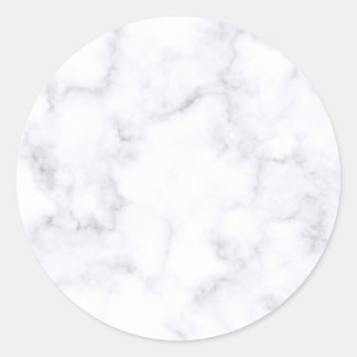 Modern White Marble Classic Round Sticker