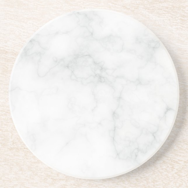 Modern White Marble Coaster (Front)