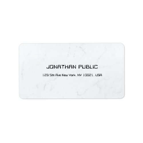 Modern White Marble Creative Simple Template Label