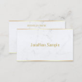 Modern White Marble Gold Text Custom Template Business Card (Front/Back)