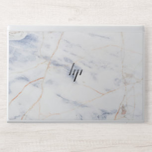 Modern white marble HP laptop skin