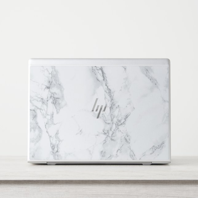 Modern White Marble  HP Laptop Skin (Front)