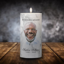 Modern White Marble In Loving Memory Photo Tribute